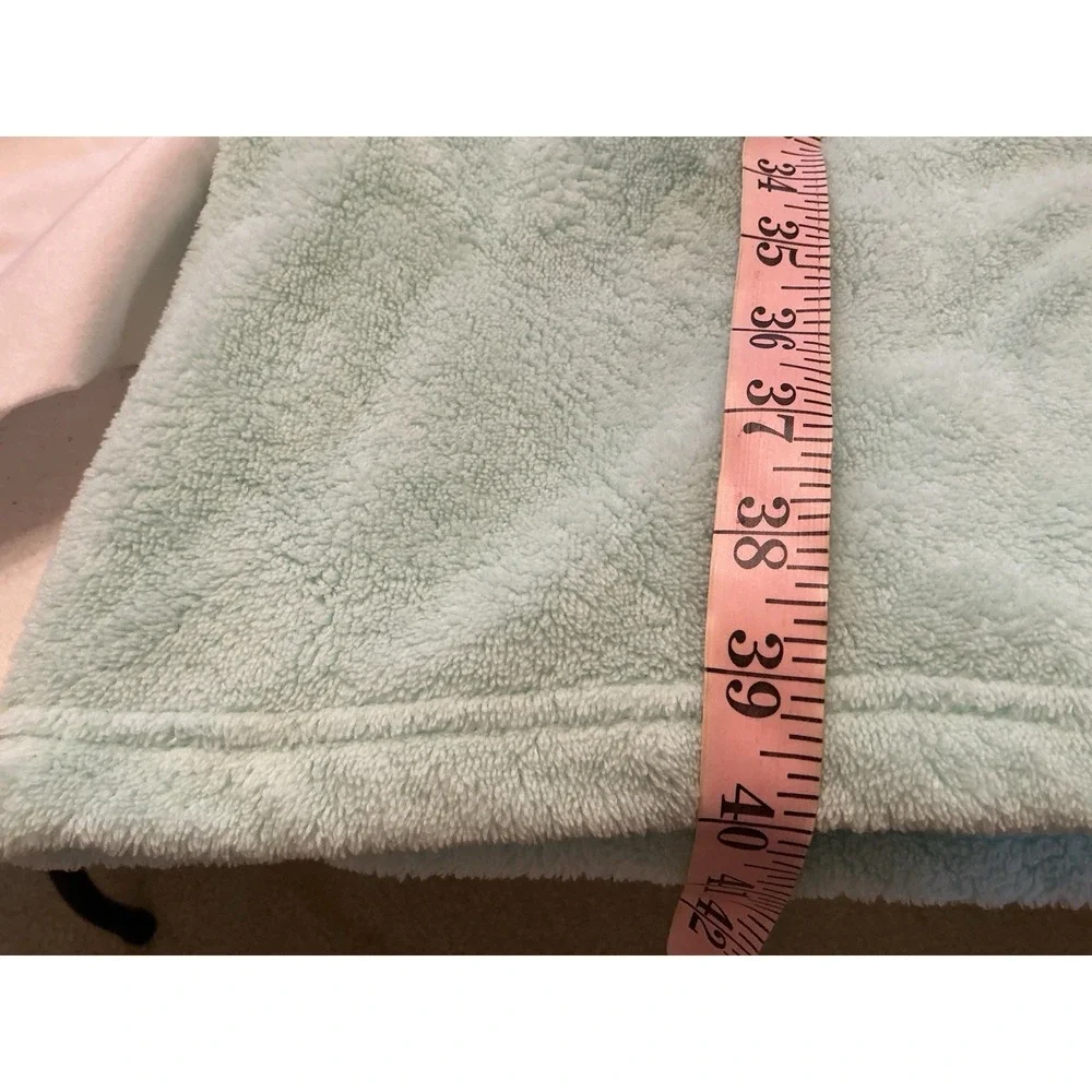 CROFT‎ & BARROW SZ L Mint ROBE WARM COZY Pockets SOFT FEEL Full Zip EMBROIDERED